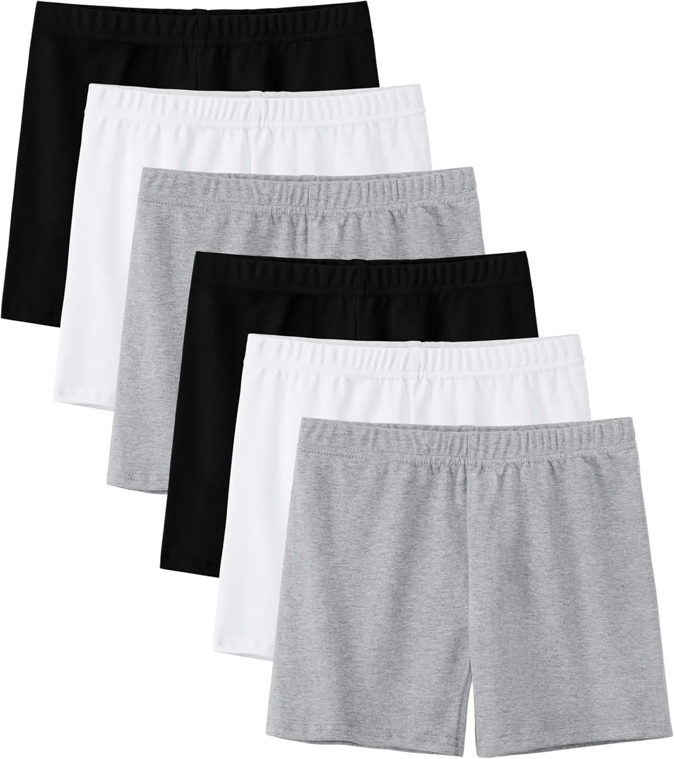 6 Pack Cotton Girls Bike Shorts Girls Shorts Kids Clothes Cartwheel Under Dress Breathable Multi-Color