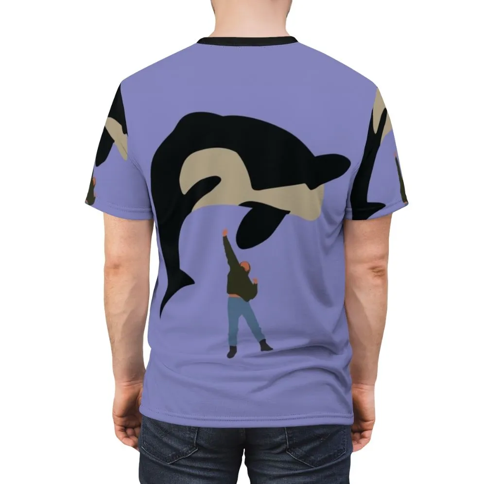90s Minimalist Orca Graphic T-shirt for Ocean Animal Lovers