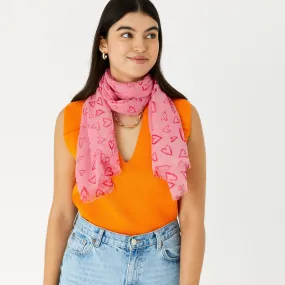 Accessorize London Women's OPP Hearts Print Scarf