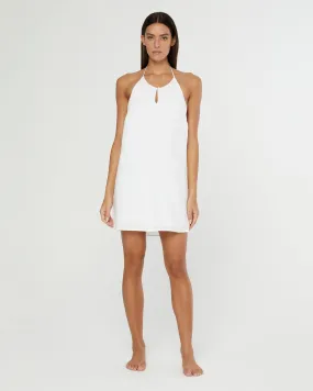 Air Linen Keyhole Halter Dress