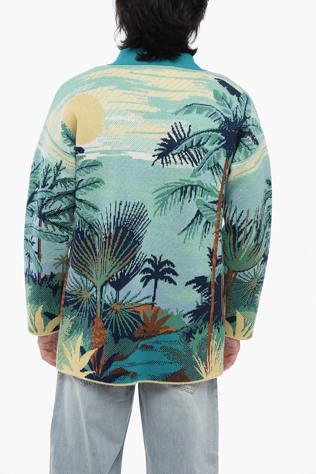 Alanui Wool Cardigan SNACTUARY With Palm Embroidery
