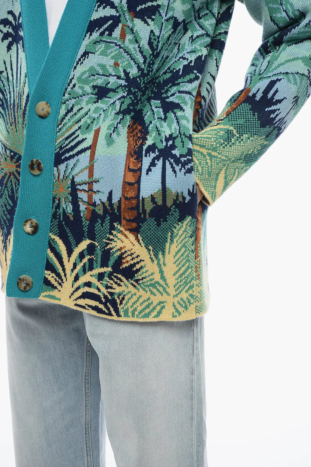 Alanui Wool Cardigan SNACTUARY With Palm Embroidery