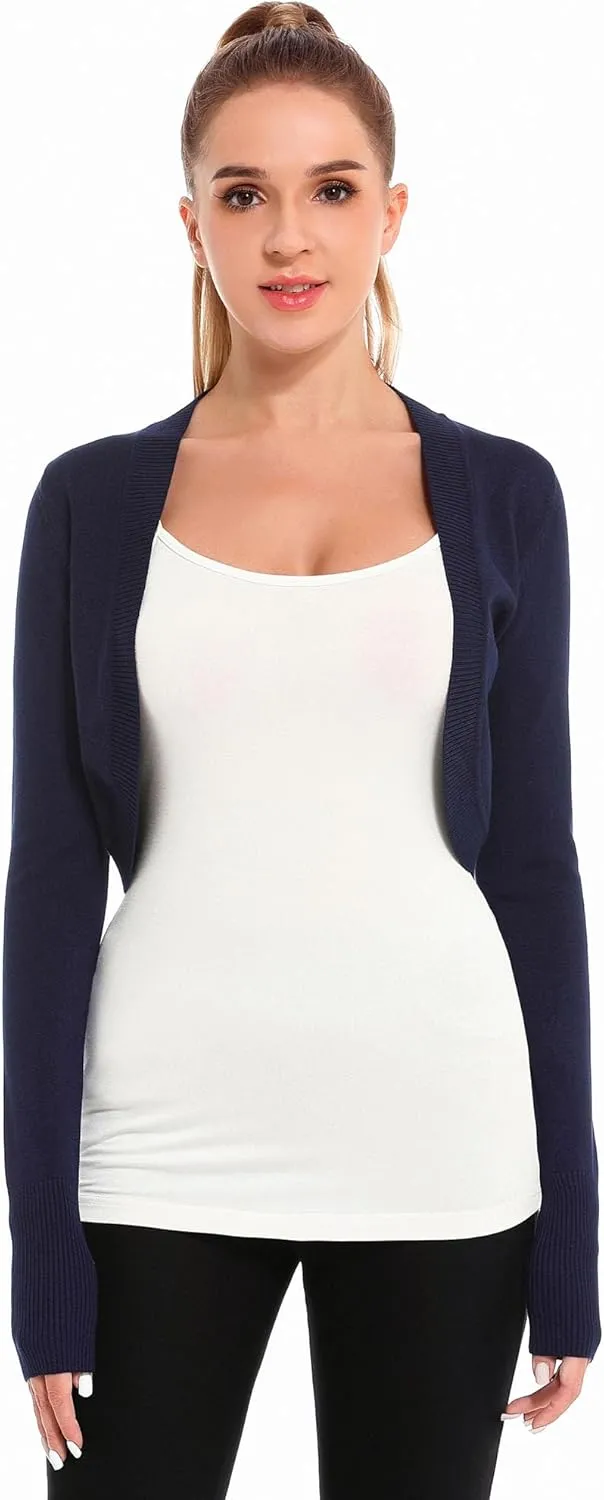 AmlieBoutik Women Long Sleeve Light Knit Bolero Shrug Cardigan