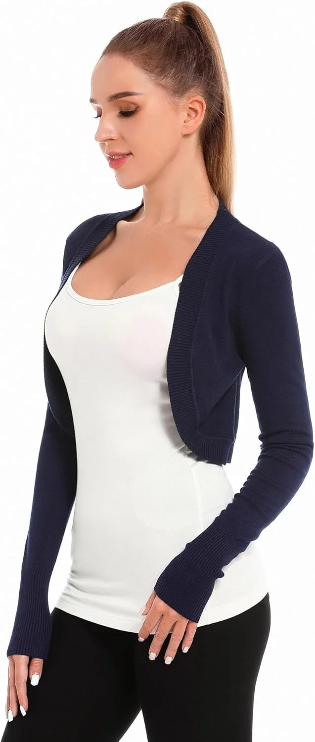 AmlieBoutik Women Long Sleeve Light Knit Bolero Shrug Cardigan