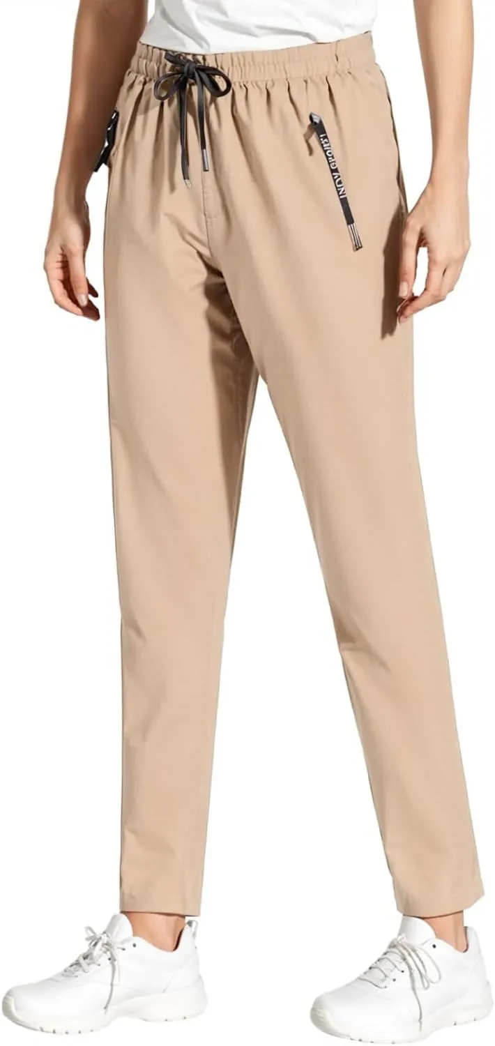 Beeswan Pants for Women Over 50 Quick Dry Pants Elastic Waist Stretch Active Breathable Athletic Pant