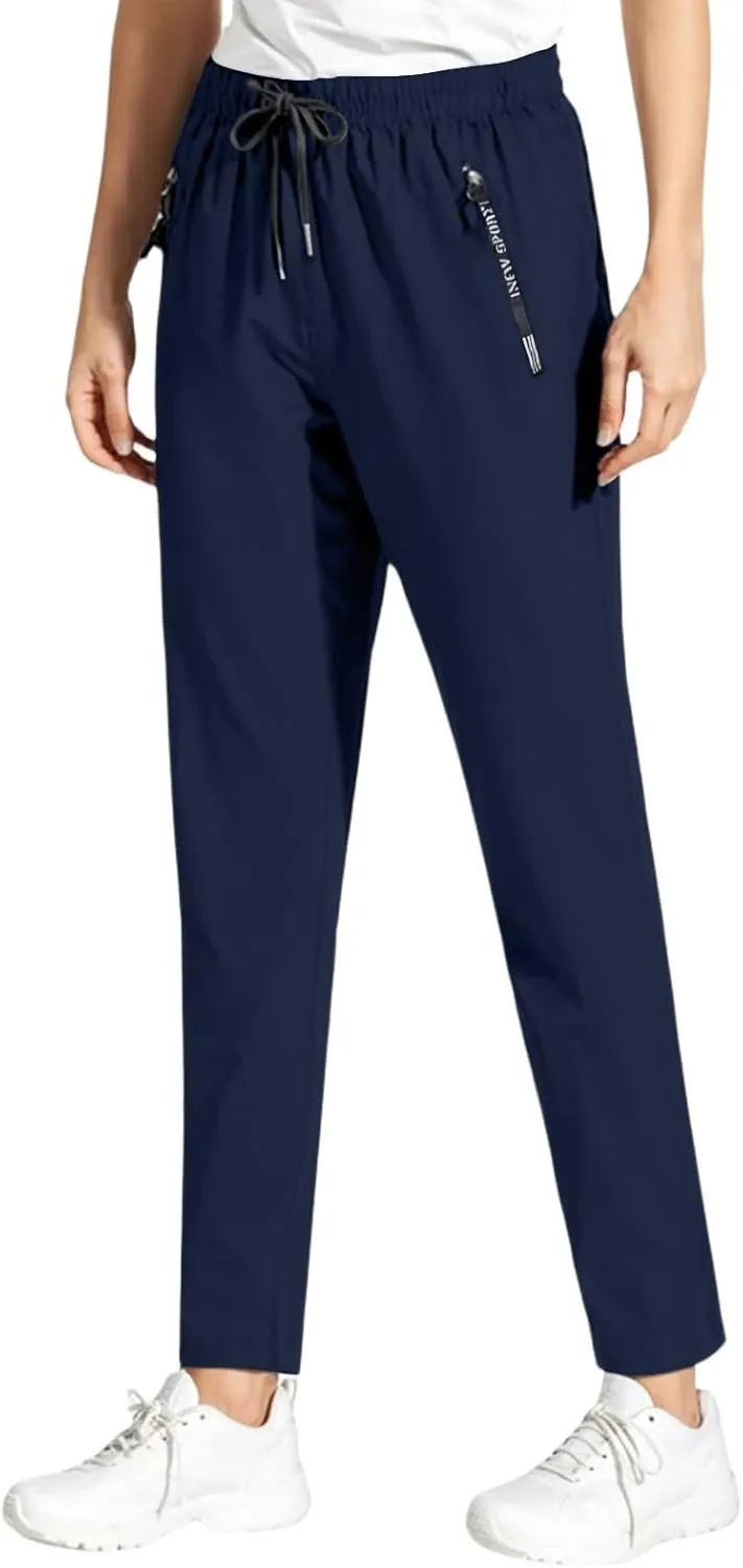 Beeswan Pants for Women Over 50 Stretch Active Breathable Pants Elastic Waist Quick Dry Glide Athletic Pant