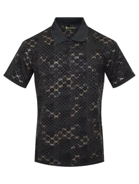Black and Gold Men's Luxury Fashion Design Polo T-Shirt