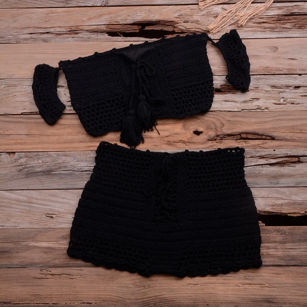 Bohemia Style Knitting Crochet Swimsuit