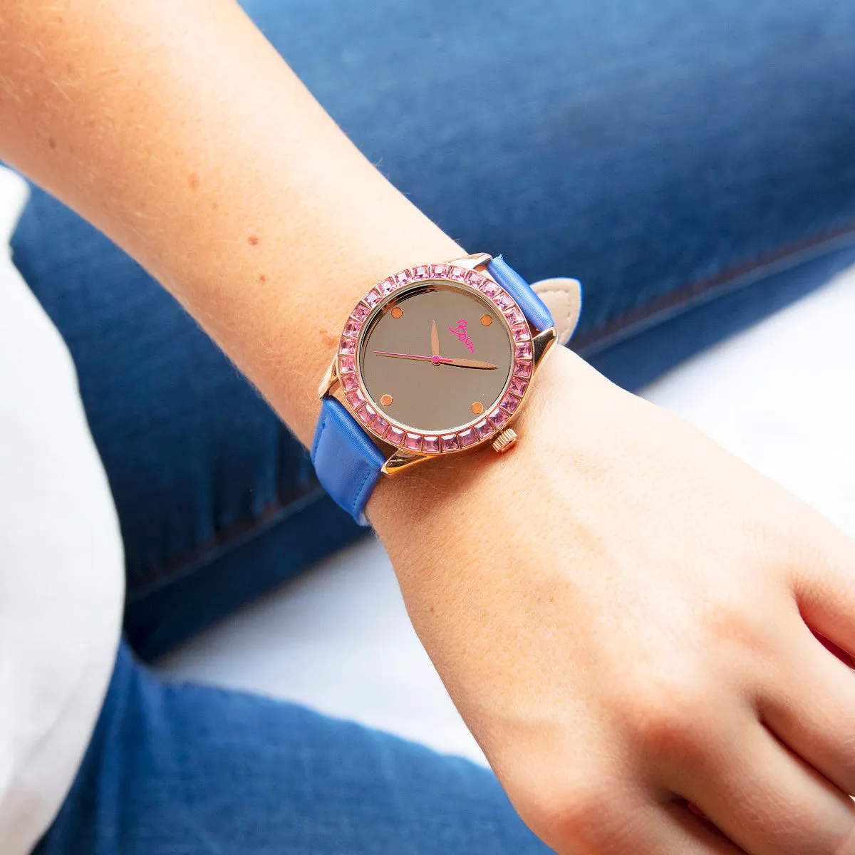 Boum Chic Mirror-Dial Leather-Band Ladies Watch