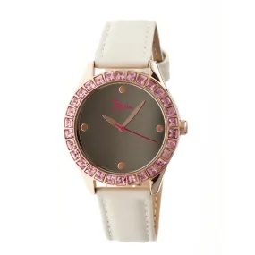Boum Chic Mirror-Dial Leather-Band Ladies Watch