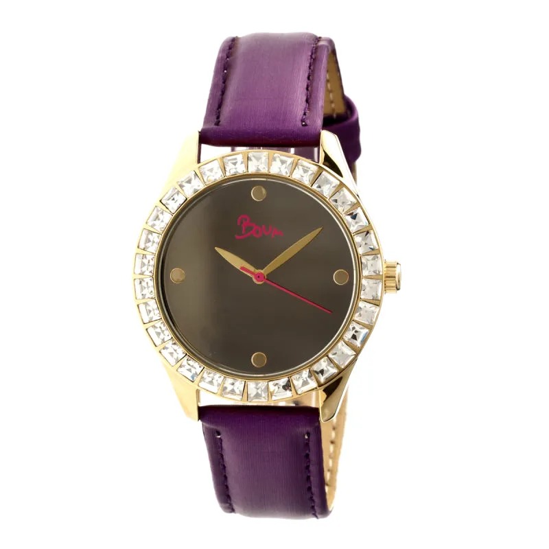 Boum Chic Mirror-Dial Leather-Band Ladies Watch