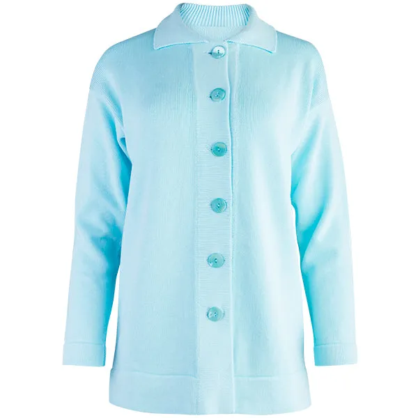 Boxy Cardigan in Light Turquoise
