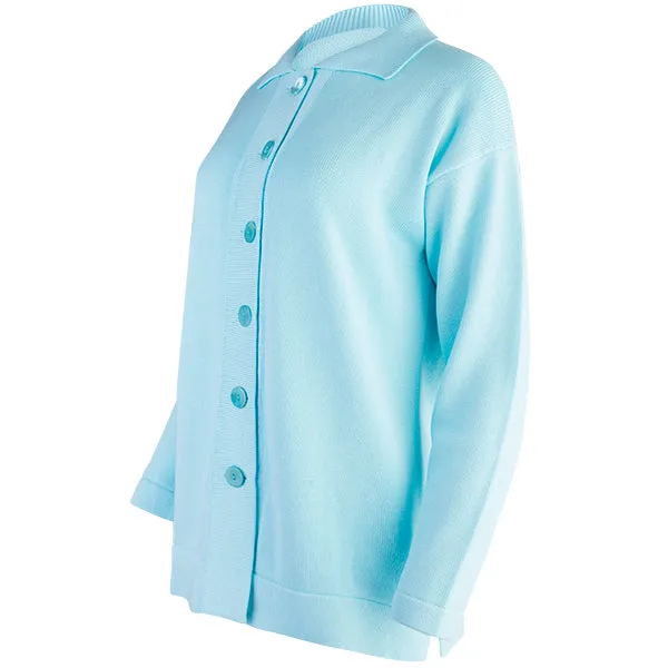 Boxy Cardigan in Light Turquoise
