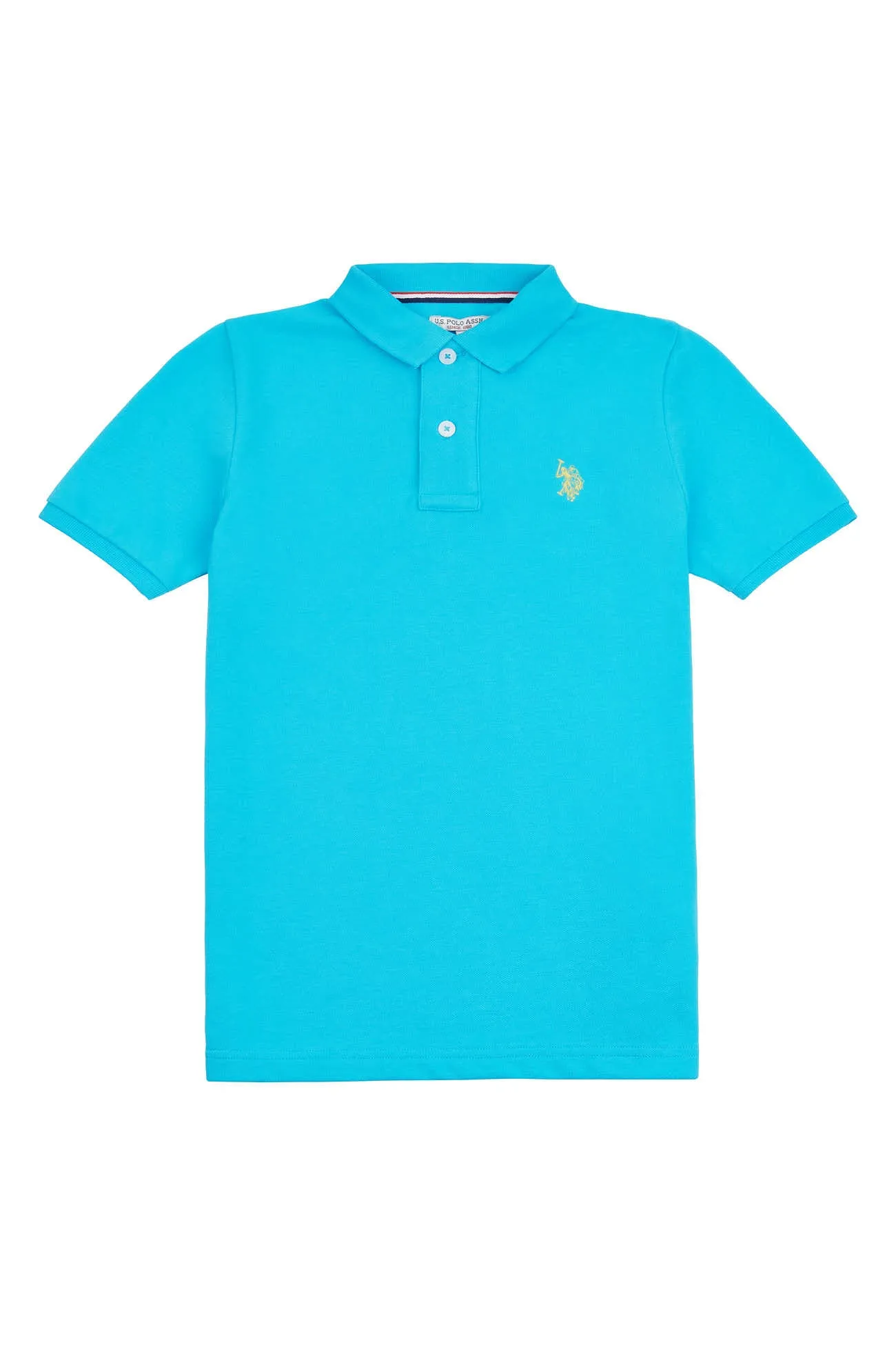Boys Pique Polo Shirt in Blue Atoll