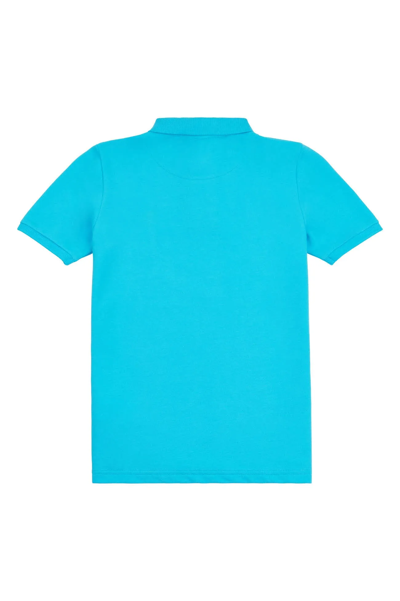 Boys Pique Polo Shirt in Blue Atoll