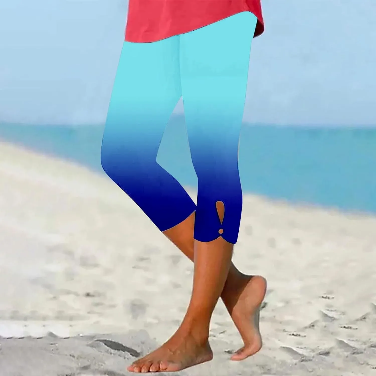 Capri Leggings for Women Summer Dressy Cropped High Waist Yoga Pants Comfy Stretchy Leggings Workout Compression Pants