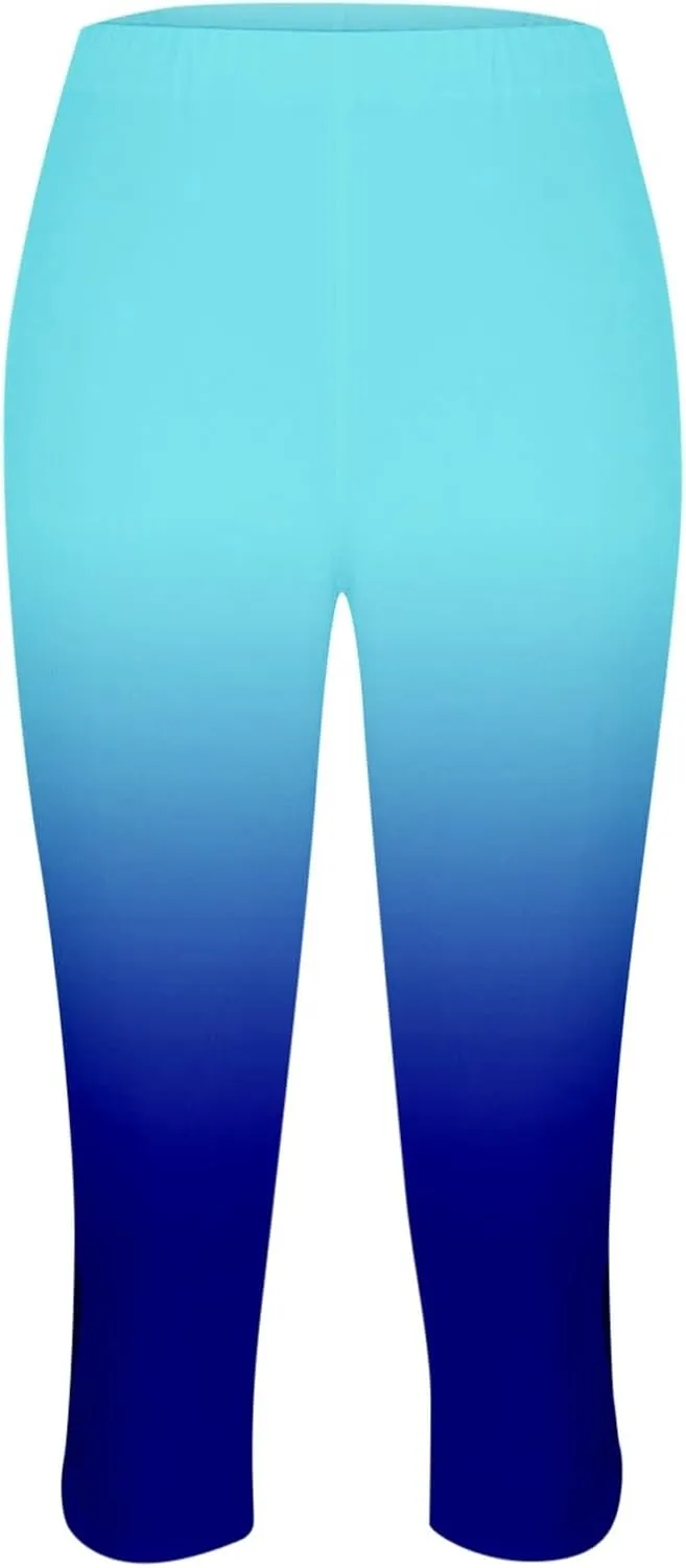 Capri Leggings for Women Summer Dressy Cropped High Waist Yoga Pants Comfy Stretchy Leggings Workout Compression Pants