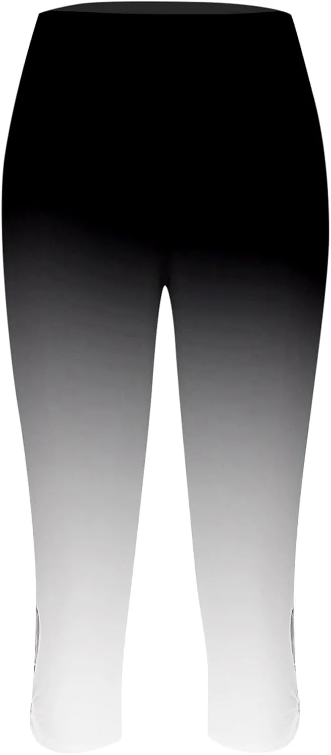 Capri Leggings for Women Summer Dressy Cropped High Waist Yoga Pants Comfy Stretchy Leggings Workout Compression Pants
