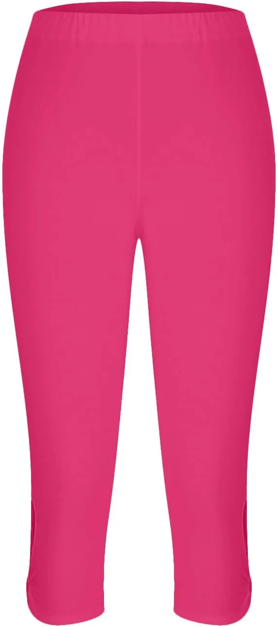 Capris Leggings for Women Summer Dressy Cropped High Waist Yoga Pants Stretchy Leggings Workout Compression Pant