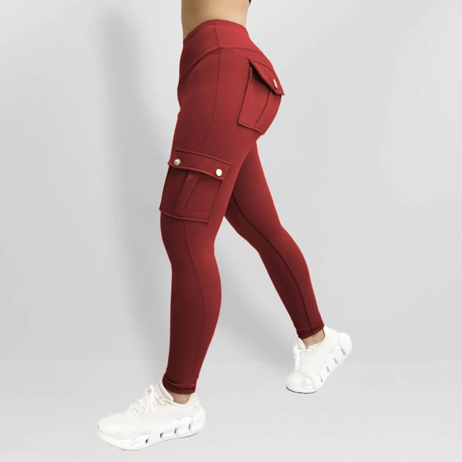 Cargo Leggings with Pockets for Women 2024 Tummy Control Stretchy Workout Leggings Athletic Running Yoga Pants