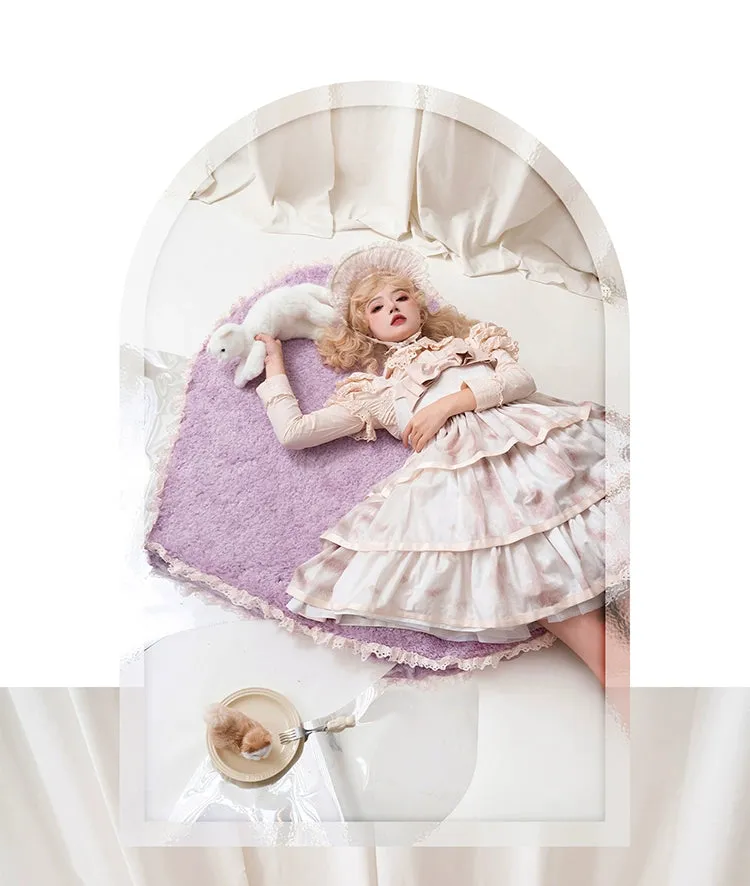 Choker Rabbit~Tabby Cat~Elegant Lolita Cat Pattern Three-layers JSK Dress