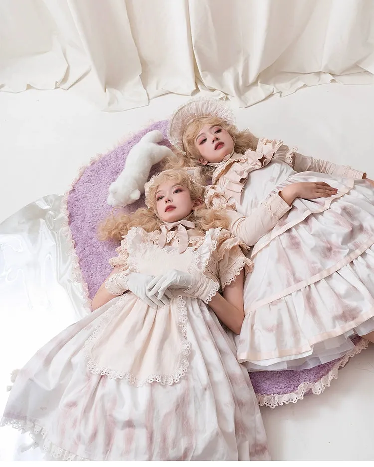 Choker Rabbit~Tabby Cat~Elegant Lolita Cat Pattern Three-layers JSK Dress