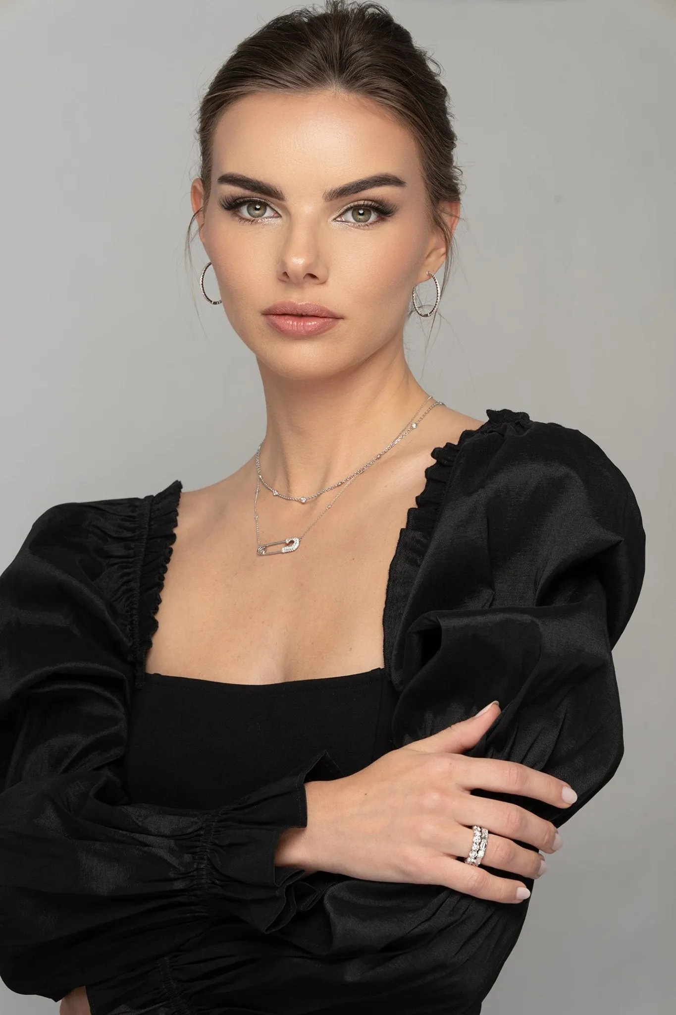 Diamond Pave Safety Pin Necklace