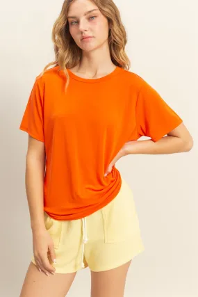 DZ25C449-Basic Round Neck Short Sleeve T Shirt