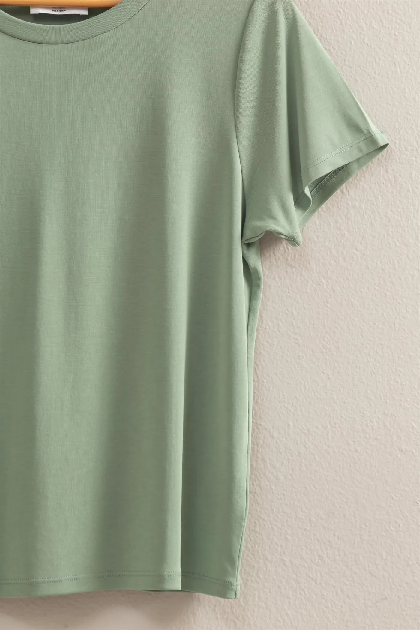 DZ25C449-Basic Round Neck Short Sleeve T Shirt
