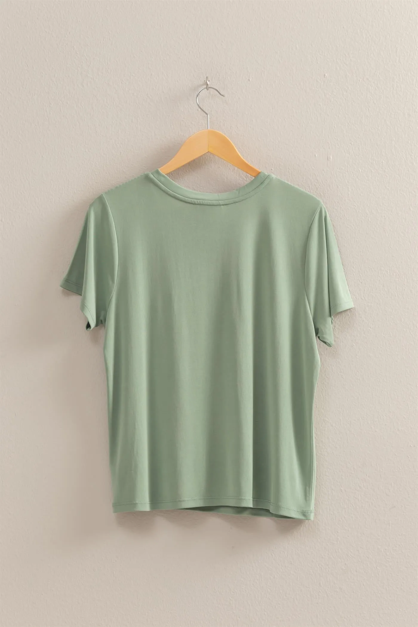 DZ25C449-Basic Round Neck Short Sleeve T Shirt