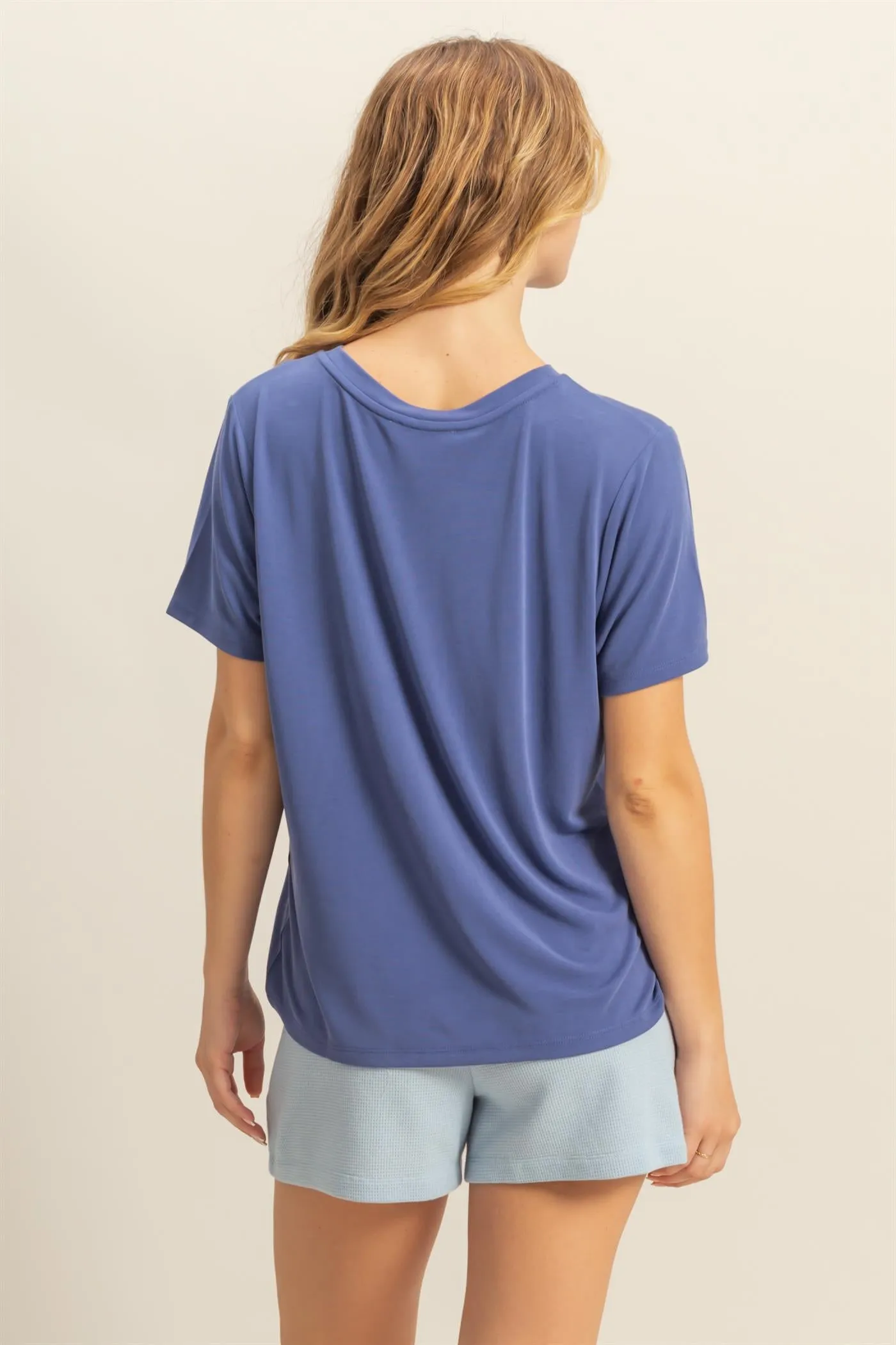 DZ25C449-Basic Round Neck Short Sleeve T Shirt