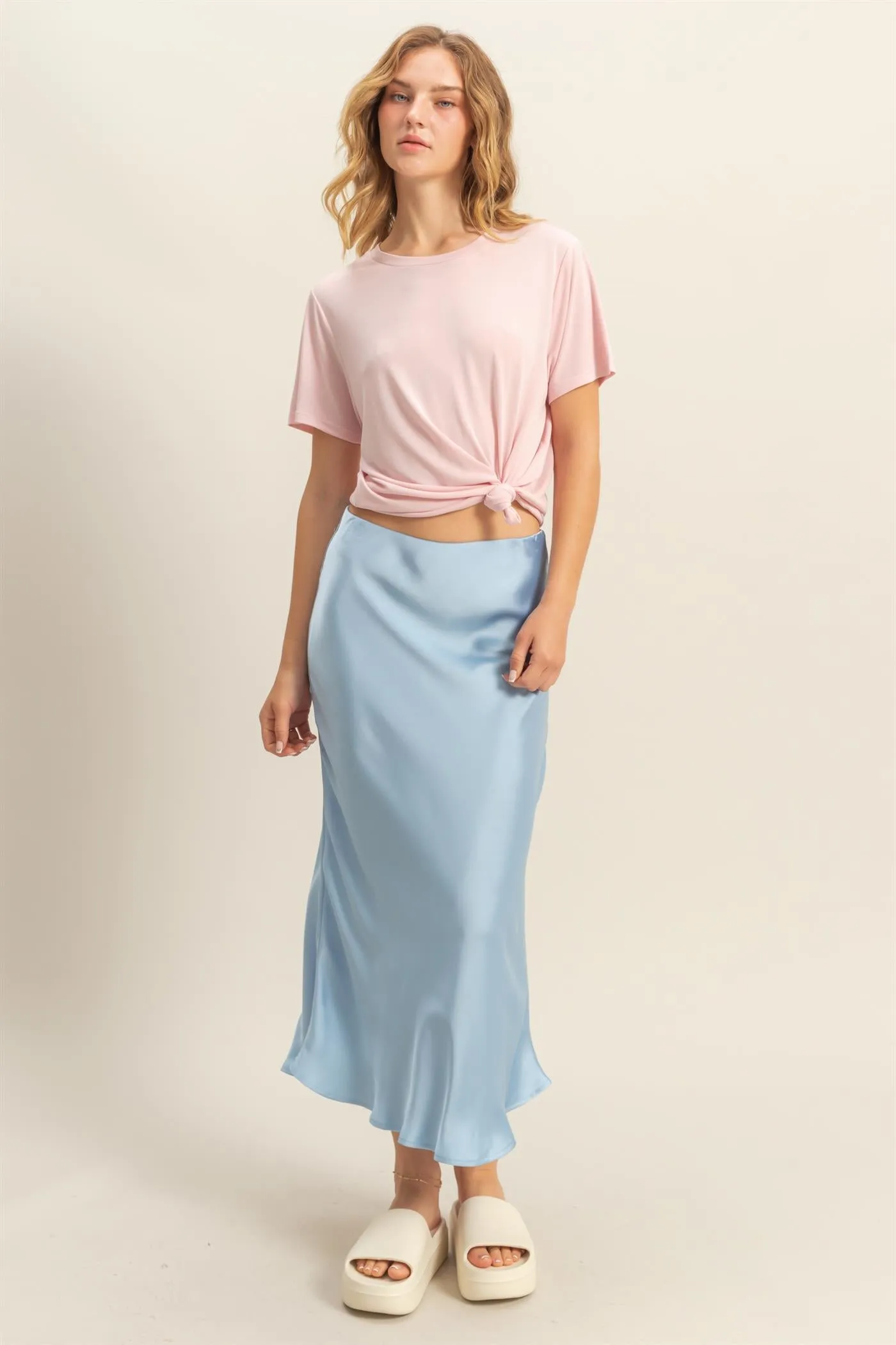 DZ25C449-Basic Round Neck Short Sleeve T Shirt