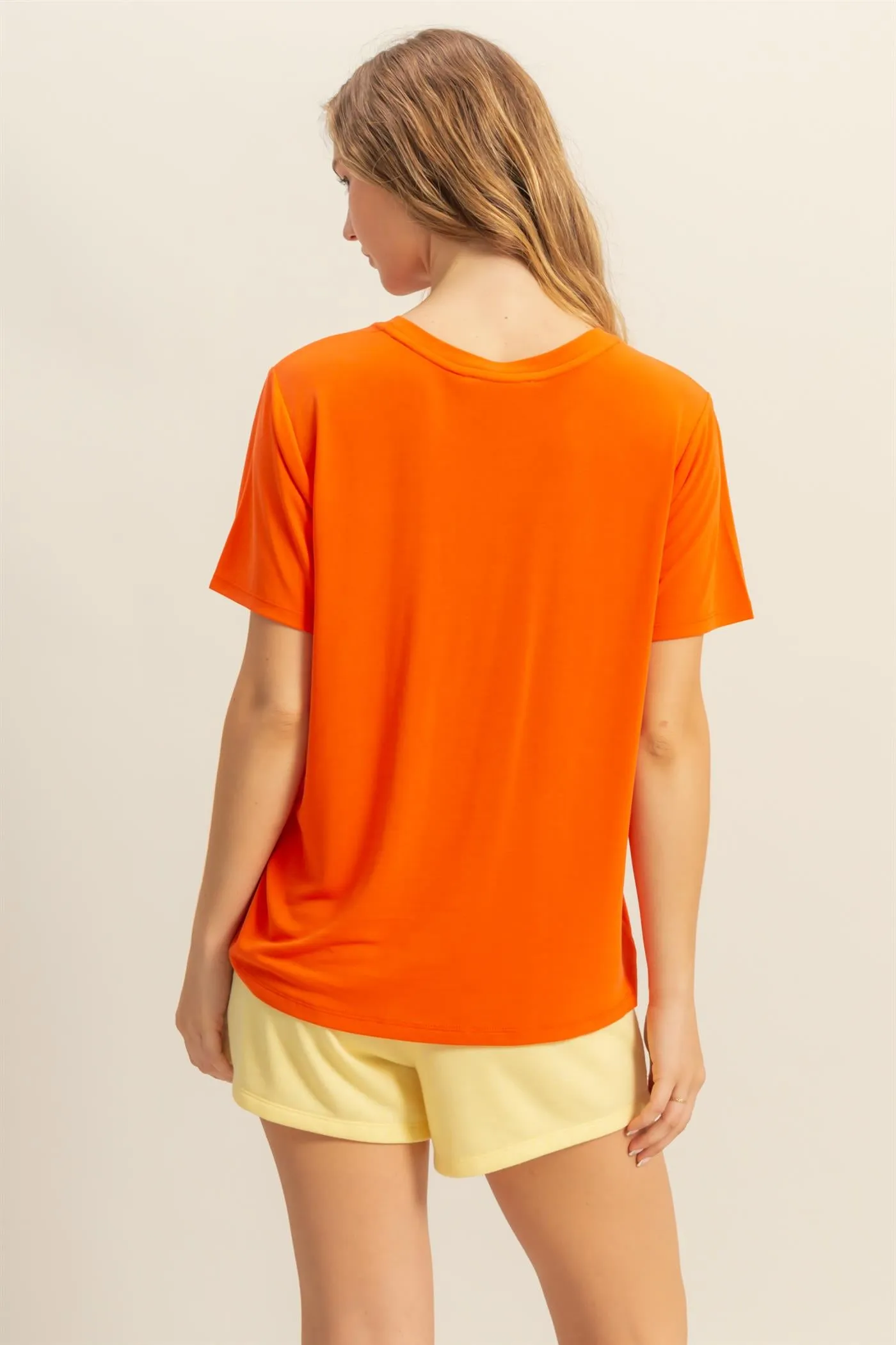 DZ25C449-Basic Round Neck Short Sleeve T Shirt