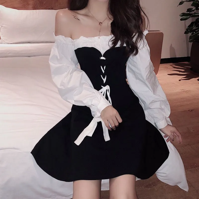 Elegant Off-Shoulder Barmaid Dress AD10642