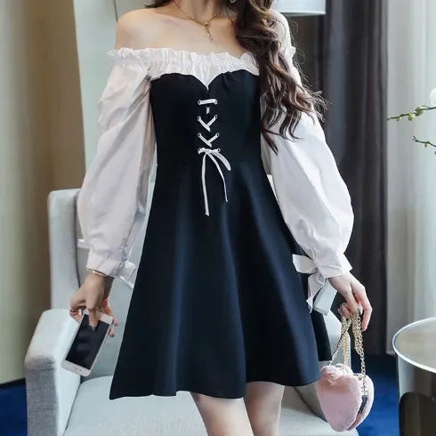 Elegant Off-Shoulder Barmaid Dress AD10642