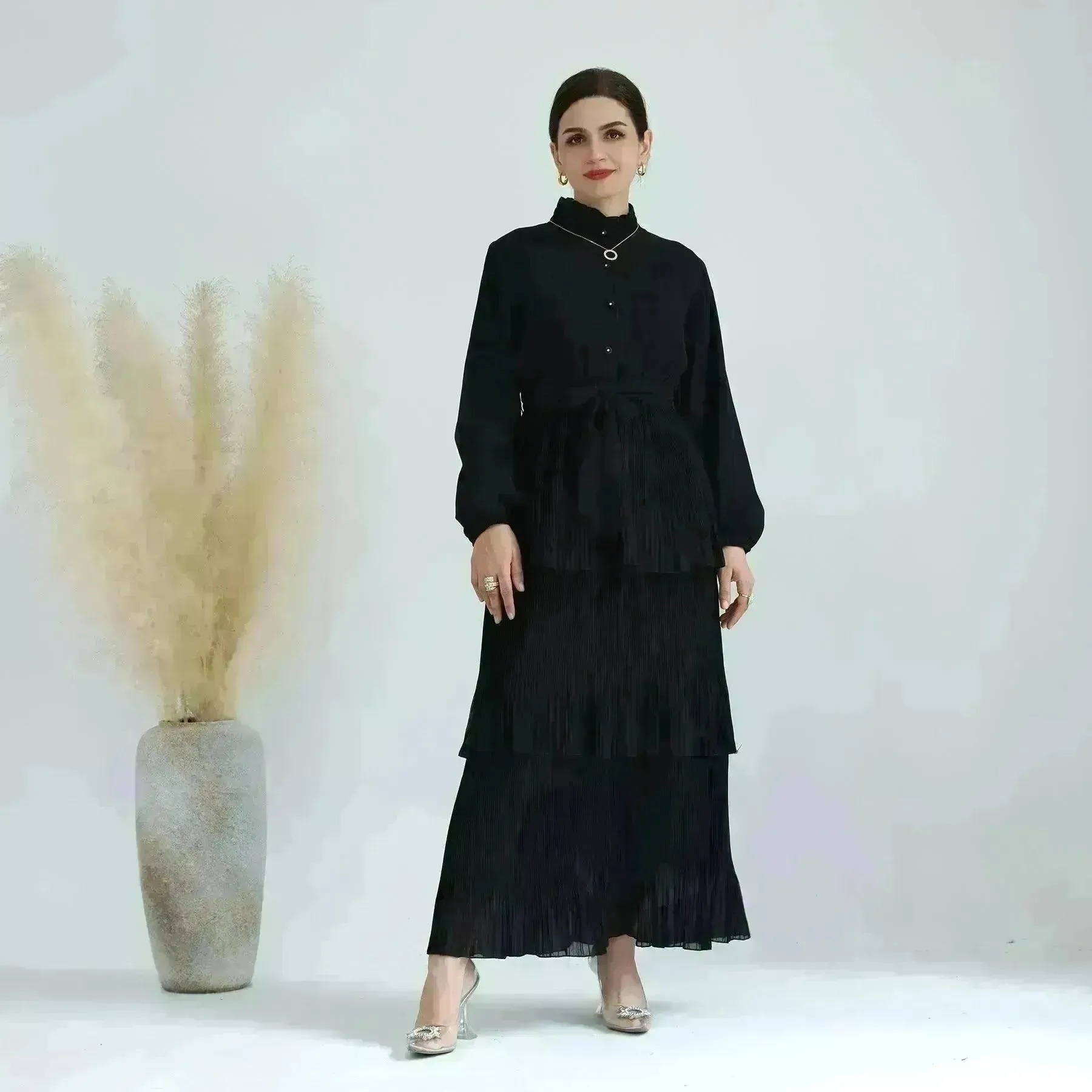 Elegant Printed Simple Dress for Elegant Arab Dubai Turkey Middle Eastern Women.
