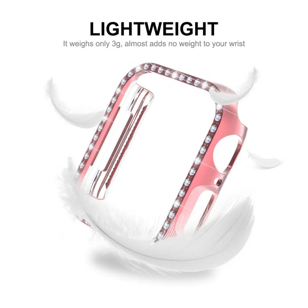 ENKAY Apple Watch (45mm) rhinestone cover with screen protector - Pink