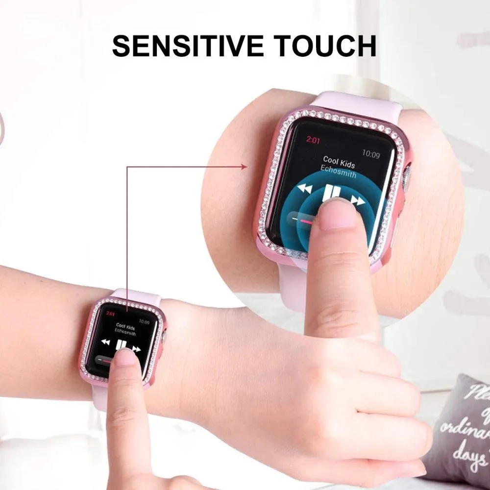ENKAY Apple Watch (45mm) rhinestone cover with screen protector - Pink