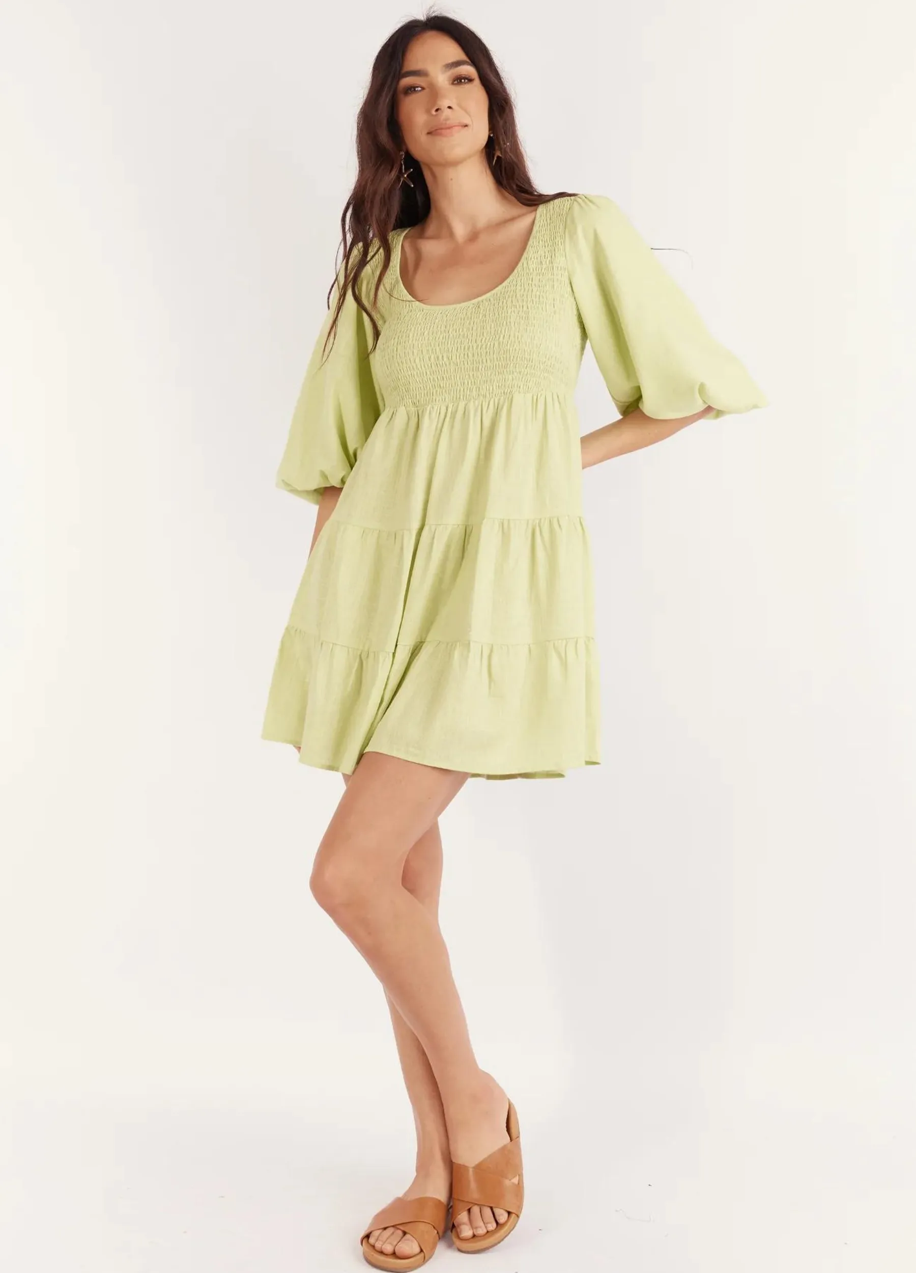 Girl and the Sun - Imogen Mini Dress - Lime Green
