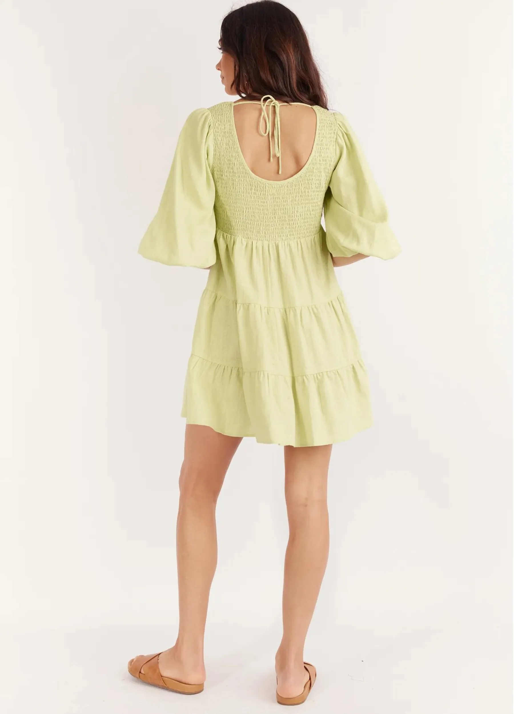 Girl and the Sun - Imogen Mini Dress - Lime Green