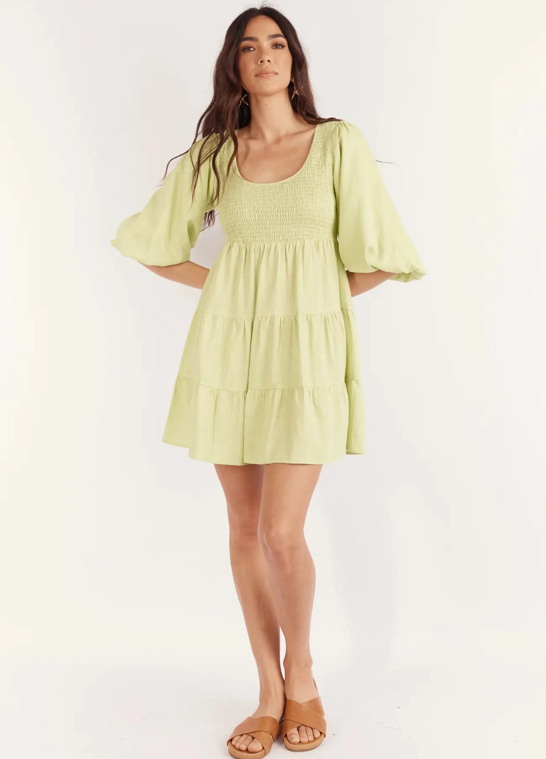 Girl and the Sun - Imogen Mini Dress - Lime Green
