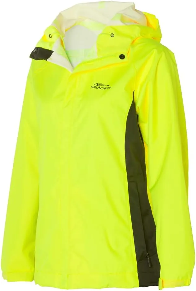 Grundens Women’s Weather Watch Hooded Fishing Jacket | Waterproof, Stain-Resistant, Hi Vis Yellow, Small (2021)