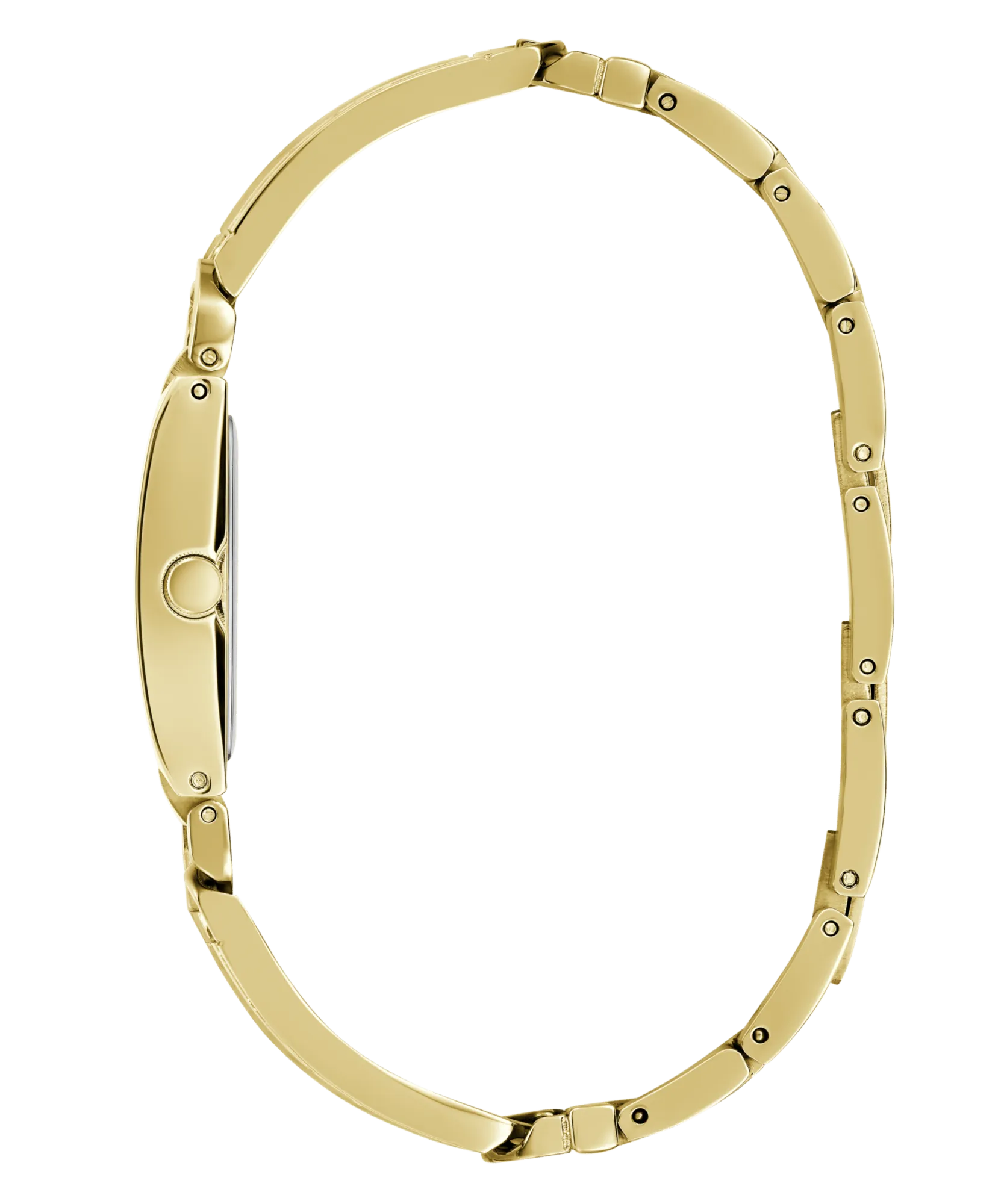 Guess Mod Id Polished Gold Tone Case Sunray Champagne Dial And Polished Gold Tone Bracelet With Crystals And Adjustable G Links GW0668L2