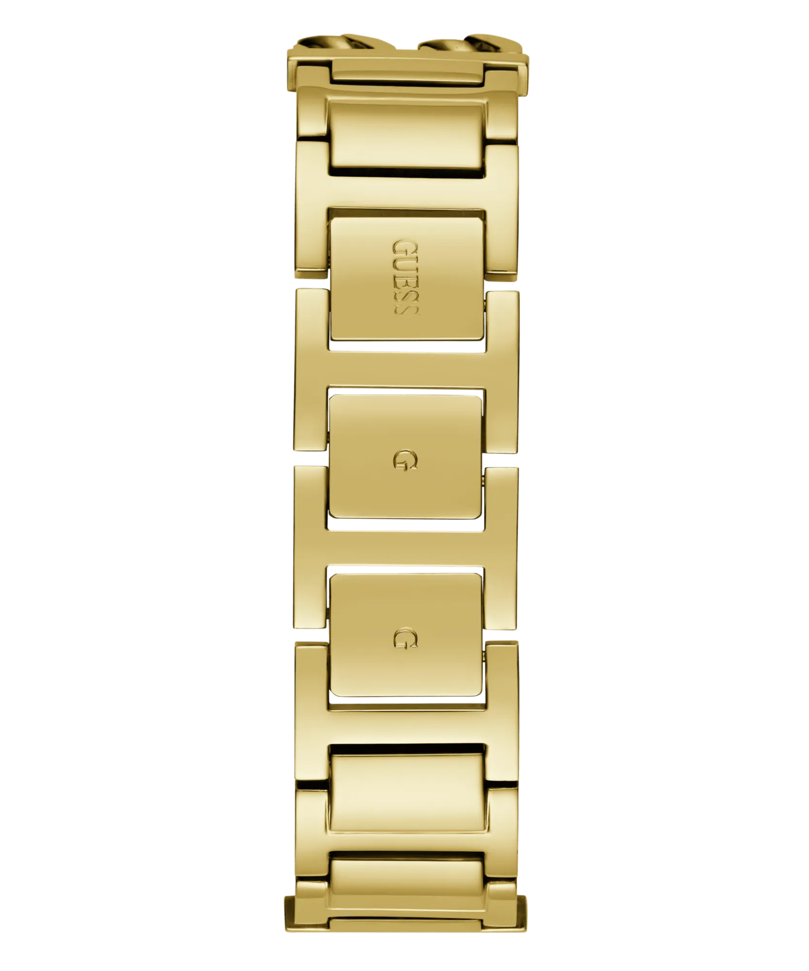 Guess Mod Id Polished Gold Tone Case Sunray Champagne Dial And Polished Gold Tone Bracelet With Crystals And Adjustable G Links GW0668L2