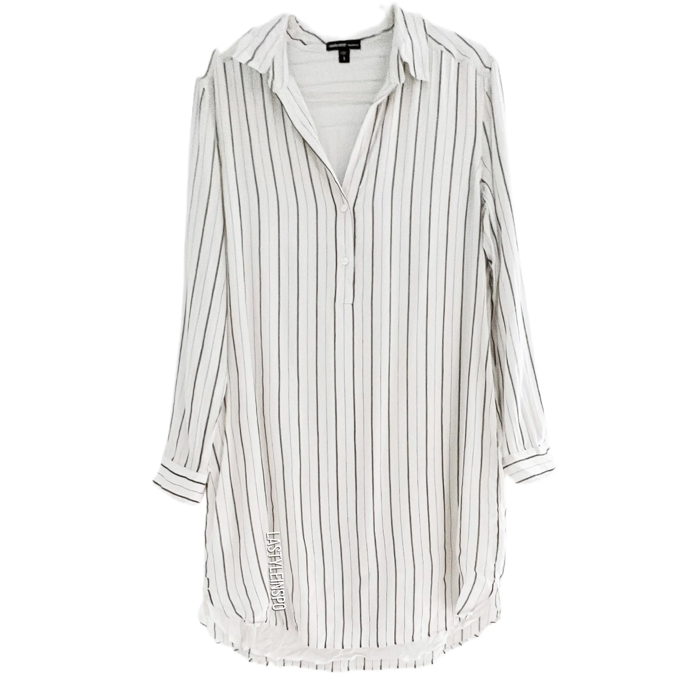 James Perse Long Sleeved Button-Up Shirtdress White Cotton Size 3