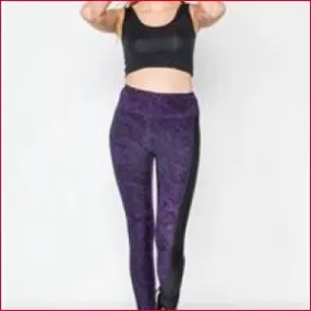 Jet Black Blackberry Watercolor Leggings