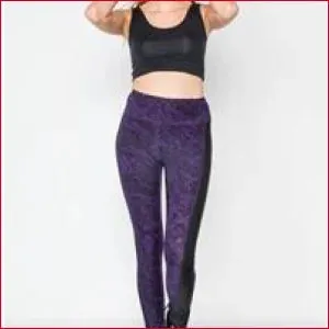 Jet Black Blackberry Watercolor Leggings