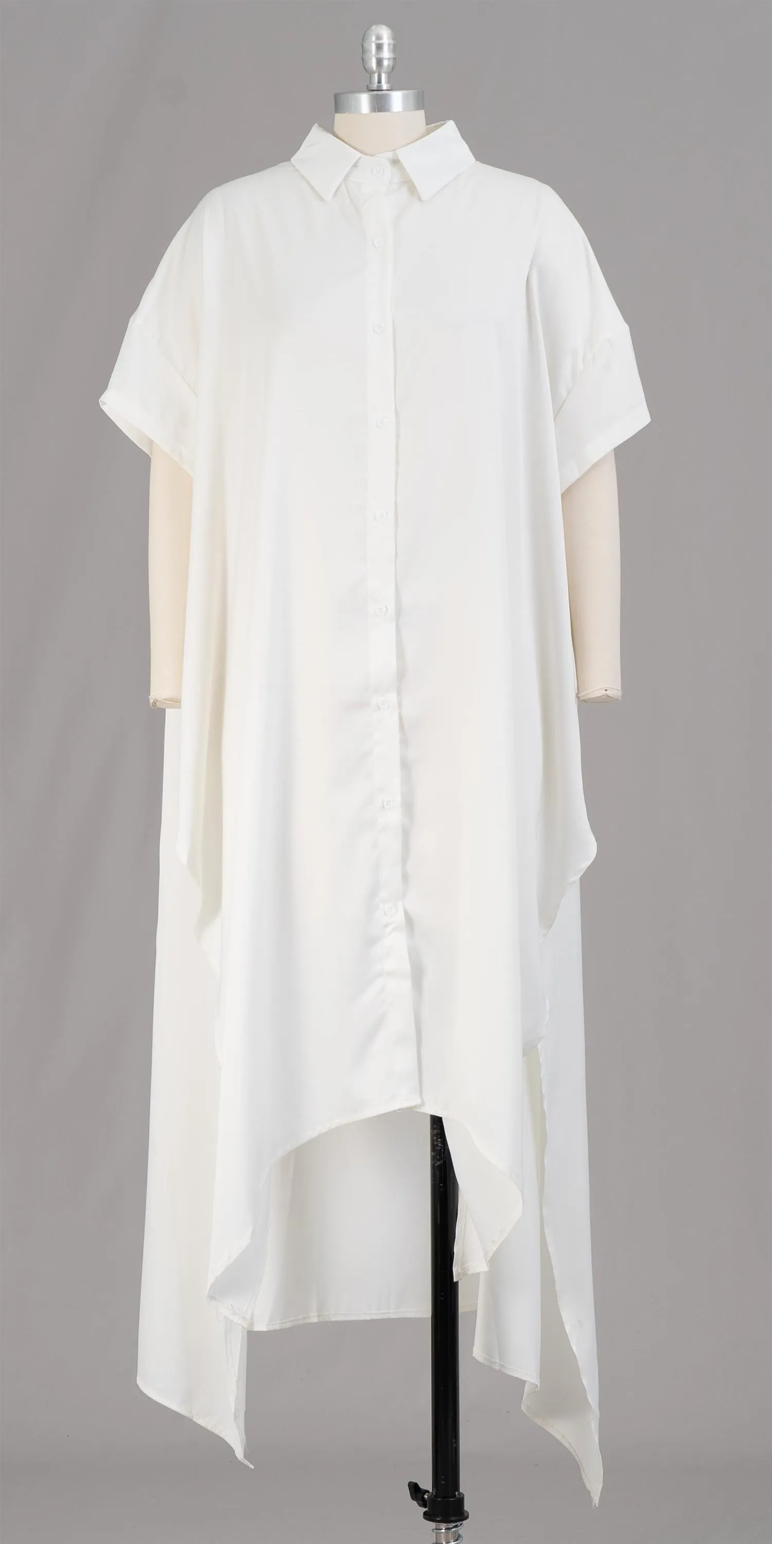 KaraChic CHH21028SS Grommet Trench-back Button-front Tunic Duster