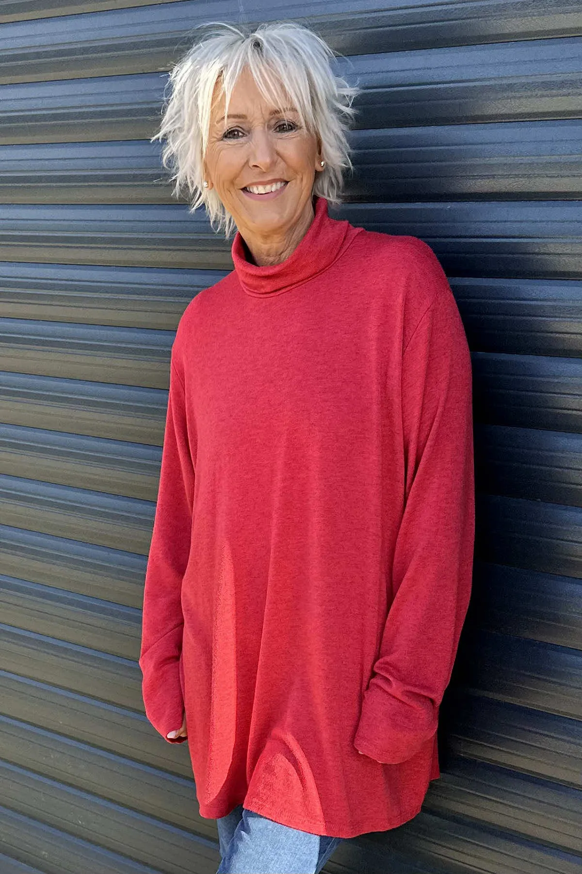Lillian Polo Neck Jumper Red