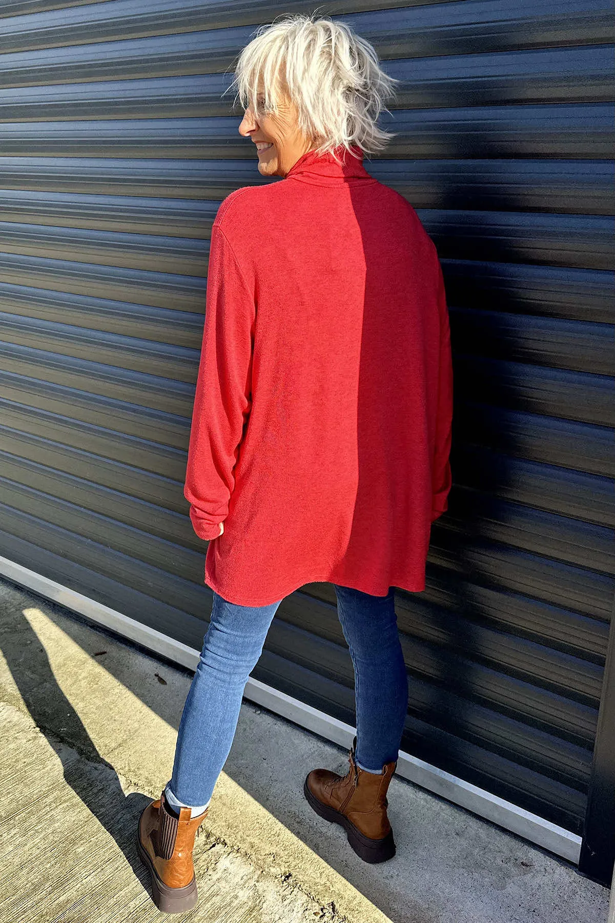 Lillian Polo Neck Jumper Red